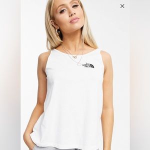 The North Face Simple Dome Tank Top in White Tulip Hemline Low Back